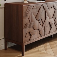 Meuble de rangement en bois massif de style nordique minimaliste, sculpté vintage, pour salle à manger, hall d'entrée, couloir, meuble d'appoint, table d'appoint