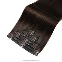 Extensions de cheveux naturels à clipser de 14 à 20 pouces, 100g/8 pièces avec 17 clips, couleur noir naturel, en stock important, cheveux humains vierges bruts