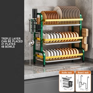 省スペース耐久性のあるステンレス鋼キッチンカウンターボウルカトラリー器具プレートホルダーレストラン皿乾燥ラック - Product Image 3