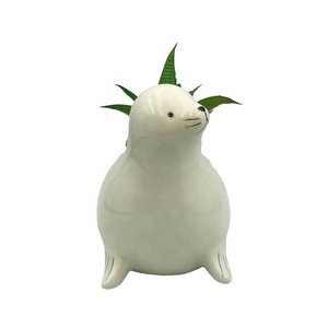 Blanco lindo Animal <span class=keywords><strong>de</strong></span> cerámica, maceta suculenta <span class=keywords><strong>olla</strong></span> con sello <span class=keywords><strong>de</strong></span> forma para <span class=keywords><strong>la</strong></span> decoración <span class=keywords><strong>de</strong></span> <span class=keywords><strong>la</strong></span> casa - Product Image 2