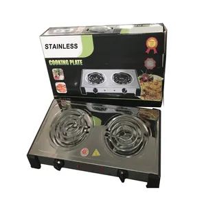 2 burner stainless steel electric hot plate,double burner hot plate