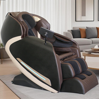 Fauteuil de massage inclinable en cuir PU, gravité zéro, massage complet du corps avec commande vocale intelligente, système Bluetooth, compresse chaude