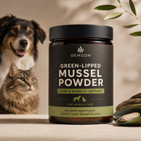 Suplemen Bubuk OEM Green-Lipped Mussel untuk Hewan Peliharaan Anjing Kucing, Meningkatkan Mobilitas Sendi, Mendukung Tendon dan Ligamen, Meredakan Nyeri