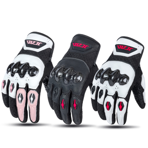Gants de cyclisme en fibre de carbone pour autoroute, rose, pour femmes et hommes; gants de <span class=keywords><strong>moto</strong></span> en cuir homologués; gants de vélo à deux doigts tactiles - Product Image 2