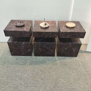 Modern Luxury Natural Rosso Levanto Marble Stone <strong>Side</strong> End <strong>Table</strong> for <strong>Side</strong> <strong>Table</strong> for Living Room Bed Bedroom <strong>Sofa</strong> <strong>Side</strong> <strong>Tables</strong> - Product Image 1