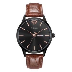 <span class=keywords><strong>Montre</strong></span> à mouvement à quartz TOMI T045 T046 en promotion, personnalisable pour les affaires, bracelet en cuir simple, calendrier, usage quotidien, <span class=keywords><strong>montre</strong></span>-bracelet unisexe - Product Image 1