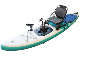 Kayak gonflable à pédales à une place de 10,5 pieds avec moteur électrique pour la pêche et les excursions, planche de <span class=keywords><strong>SUP</strong></span> pliable en PVC pour 1 personne - Product Image 4