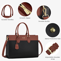 LOVEVOOK 2026 Sac fourre-tout pour ordinateur portable 15,6 pouces, sac de travail, grand sac à main en cuir imperméable, mallette pour ordinateur portable de bureau pour femmes