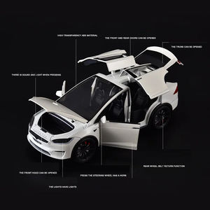 PANDAS 1:24 Modèle réduit de voiture en métal moulé sous pression Produit populaire Son léger <span class=keywords><strong>Tesla</strong></span> <span class=keywords><strong>Model</strong></span> <span class=keywords><strong>X</strong></span> SUV Alliage électrique Jouet en plastique à retirer - Product Image 3