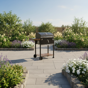 <span class=keywords><strong>Parrilla</strong></span> de Carbón y Ahumador Royal <span class=keywords><strong>Gourmet</strong></span> de Acero Inoxidable con Carrito, Diseño Moderno para Jardín y Patio Trasero, Color Negro Mediano - Product Image 6