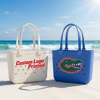 Sac fourre-tout OEM personnalisé en EVA couleur unie, sac de plage imperméable en caoutchouc grande capacité, cadeau promotionnel Greek Life, vente en gros