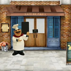 Statue <span class=keywords><strong>de</strong></span> chef cuisinier en résine et fibre <span class=keywords><strong>de</strong></span> verre, figurine <span class=keywords><strong>de</strong></span> chef pizza corpulente, décoration <span class=keywords><strong>de</strong></span> restaurant - Product Image 6