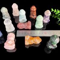 Sculpture de Bouddha en pierre de Reiki mixte de 5 cm, pierre de guérison naturelle, labradorite, quartz clair, statue de Bouddha pour la décoration