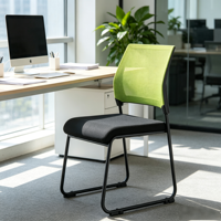 Chaise de formation cantilever en maille respirante, chaise de conférence empilable en acier avec siège en tissu pour bureau et salle de classe, achat en gros