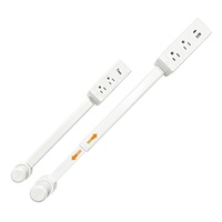 Konverter Stopkontak Standar AS Baru untuk Lintas Negara, Multi Soket dengan Port USB-A/USB-C, Pengisian Daya Nirkabel, Kabel Ekstensi Daya yang Dapat Ditarik