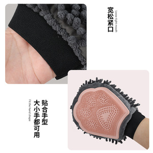 ถุงมืออาบน้ำสัตว์เลี้ยงยี่ห้อ Yingte สีชมพู ทำจากยาง สำหรับนวดและทำความสะอาดสุนัขและแมว - Product Image 1