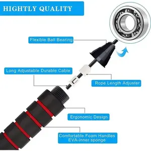 Smart Adjustable Jump <b>Rope</b> With Ergonomic Handles For Home Gym Fitness Training, High Quality Steel And PVC Material, 3M Length, - Product Image 6