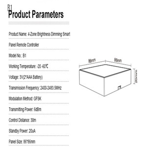 Controlador de Panel táctil inteligente Miboxer Mi, controlador B1 para 4 grupos, regulador de intensidad de Color único <span class=keywords><strong>Wifi</strong></span>, tira de <span class=keywords><strong>LED</strong></span> Dual, Panel de luz y bombilla - Product Image 5
