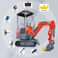 Mini-excavatrice compacte fiable de 1,3 tonne pour la construction de clôtures agricoles, la construction de piscines et le déneigement, avec composants essentiels du moteur
