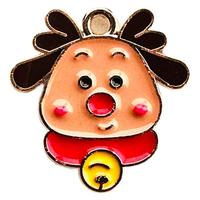 Pendentif en alliage émaillé en forme de dessin animé pour Noël, accessoire de cheveux, bracelet, collier, élastique, vente en gros Charmfactory, cadeau DIY