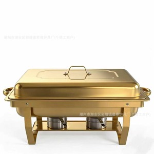 Réchaud rectangulaire portable en acier inoxydable pour buffet, chauffe-alcool pour restaurant, hôtel, banquet - Product Image 4