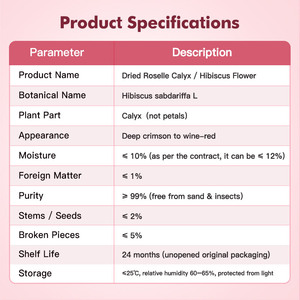 ดอกชบาทั้งดอกชาสีแดงโรเซลแห้งตามธรรมชาติ - Product Image 5