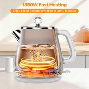 High Quality US Plug 1.8L Double Wall 304 Stainless Steel Cordless Electric <b>Kettle</b> <b>Temperature</b> <b>Control</b> Automatic Shut-off Home - Product Image 2