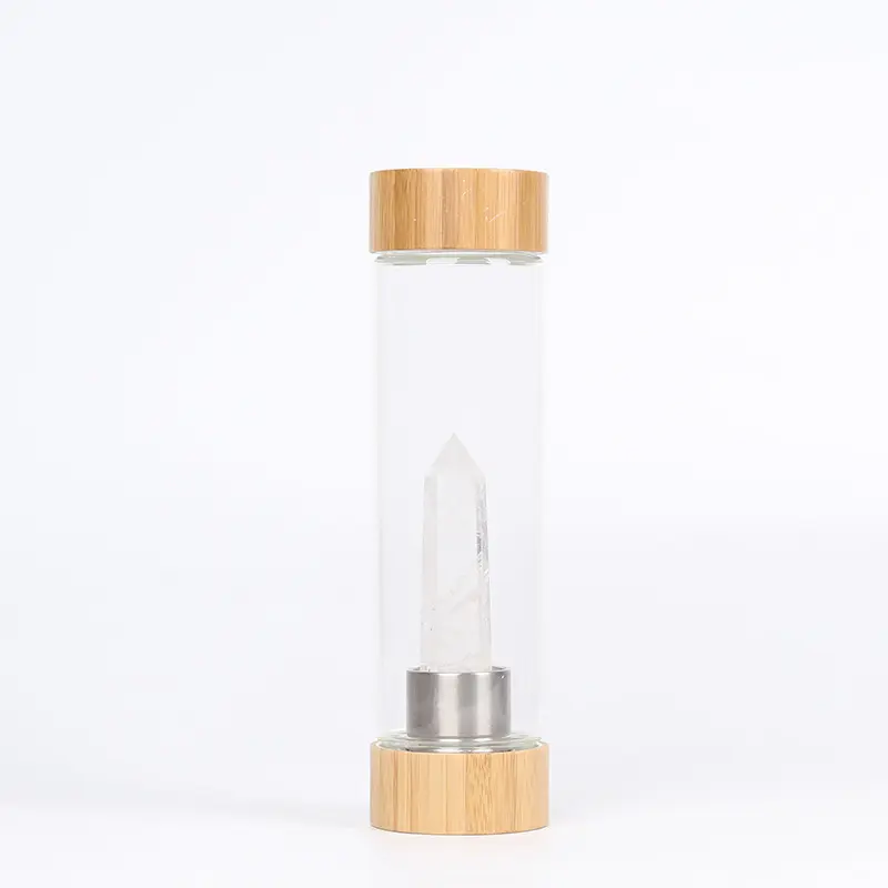 Großhandel einfacher Stil Borosilikat-Glas Vakuum günstiges Glas Wasserflasche breiter Mund 550 ml für Tee