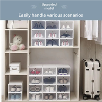 Boîte de rangement pliable en plastique multi-couleurs JX pour la maison, organisateur de chaussures empilable avec accès frontal pour usage domestique