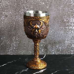 Verre à vin sur pied Game of Thrones, gobelet en acier inoxydable gaufré rond, pour cadeau de fête - Product Image 4