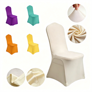 Housse de chaise extensible en spandex pour événements, mariages, banquets, couleurs variées (blanc, or, <span class=keywords><strong>noir</strong></span>), vente en gros - Product Image 1