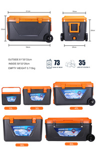 Hộp đá 60L có bánh xe, thùng đá lớn để câu cá, hộp đựng đồ, hộp làm mát cách nhiệt PU - Product Image 4