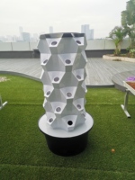 Tour de culture hydroponique verticale, tour aéroponique pour fruits et légumes avec réservoir d'eau, pompe et système d'énergie solaire