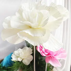 Rosa grande artificial do pe, flor para a decoração do casamento do vestido da janela