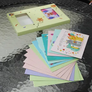 Tarjetas de felicitación de papel reciclado personalizadas con caja de embalaje impresa