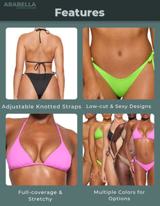 Arabella 2025 con Logo personalizzato da donna 2 pezzi Bikini rosa Set di costumi da bagno Push-up reggiseno con scollo all'americana regolabile vestibilità costumi da bagno - Product Image 2