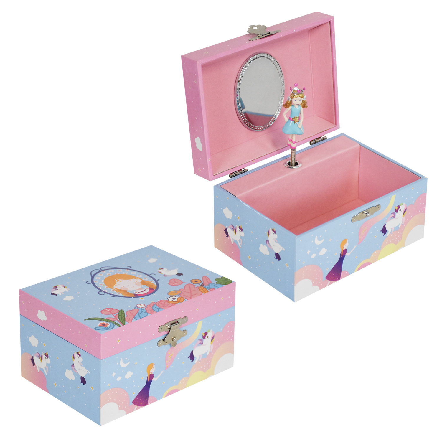 Rotatie Pop Ballet Figuur Eenhoorn Muziek Dozen Kinderen Verjaardagscadeau Sieraden Geschenkdozen Meisjes Papier Musical Box