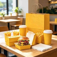Emballage alimentaire en papier kraft imprimé sur mesure, boîte à lunch à emporter, bol à salade et à soupe, gobelet à café