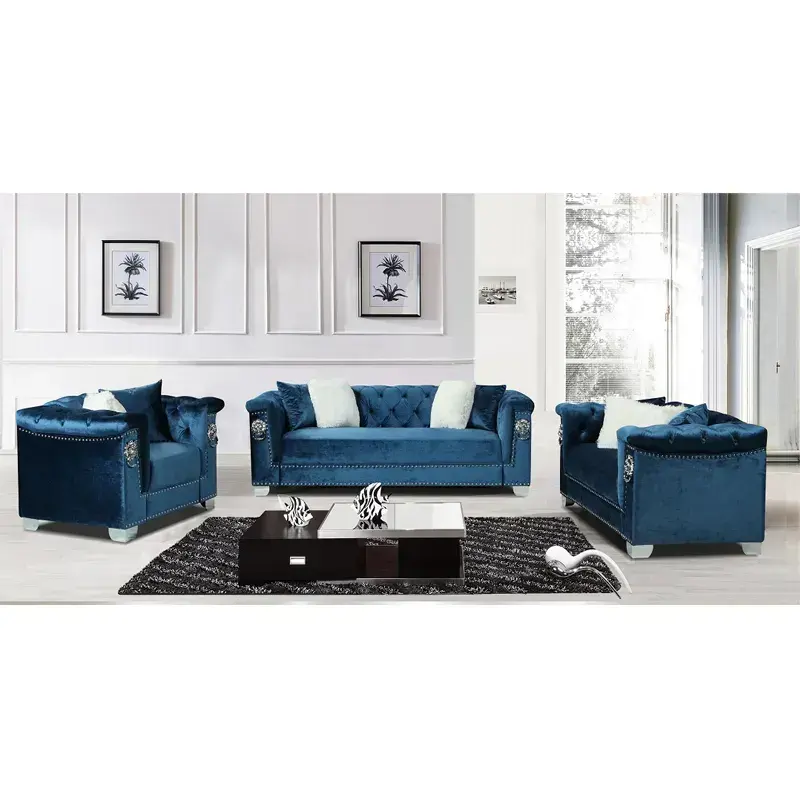 Mobili da soggiorno in tessuto di velluto in stile moderno nuovo Set di divani di Design