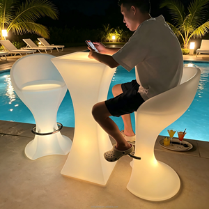 Table de Cocktail LED Ronde Rechargeable 16 Couleurs Écologique pour <span class=keywords><strong>Bar</strong></span>, Boîte de Nuit, Jardin, Terrasse, Événements et Fêtes - Product Image 2