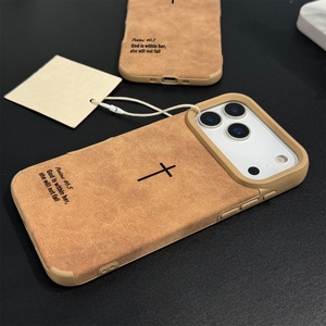Funda de Teléfono Móvil con Textura de Piel de Oveja y Cruz Inglesa Vintage para <span class=keywords><strong>iPhone</strong></span> 16 15 17 Air Pro Max, Carcasa Trasera de TPU - Product Image 5