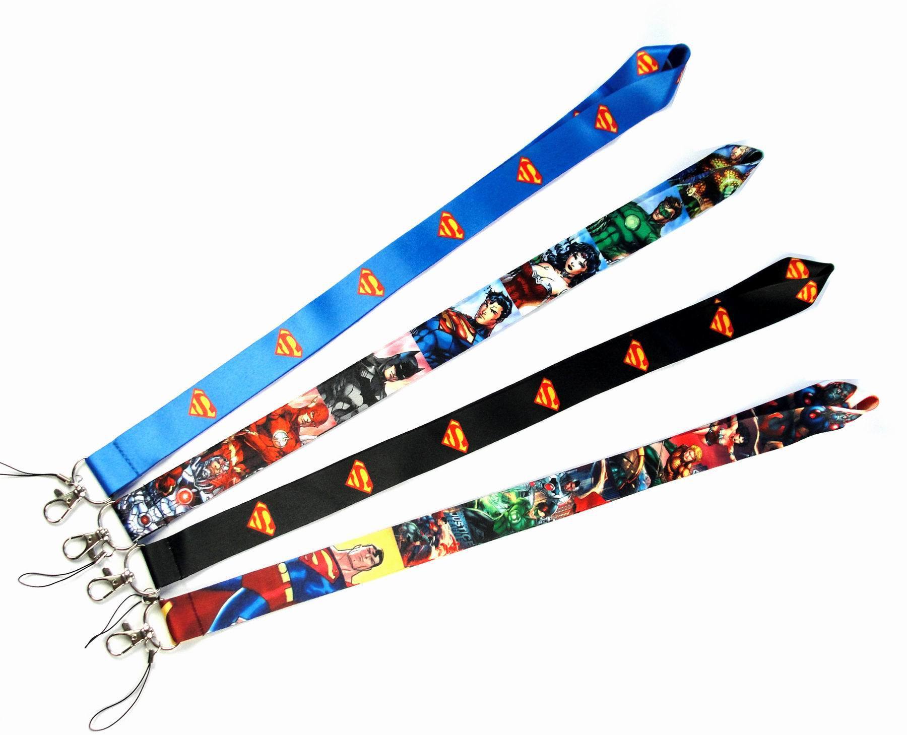 Cool Creative Cartoon Marvel Superman Lanyards Anti-Lost Neck Strap Card Holder Phone Case Lanyard Accessories Wholesale Custom