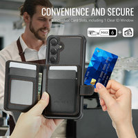 CaseMe Buckle Card Case Slot Kartu untuk Samsung S26 FE/S25FE/S24/S23/S22 2-in-1 Dompet Lepas Pasang Penutup Pengisian Daya Nirkabel