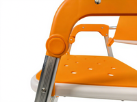 Chaise de douche pliante en aluminium robuste de 150 kg avec accoudoirs, dossier réglable en hauteur, pieds antidérapants en TPE pour personnes âgées, bain médical