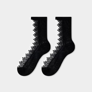New Arrivals Japanese Korea Harajuku Women <strong>Socks</strong> Fashion Spring Summer Cool Floral <strong>Transparent</strong> Trend Breathable Glass Silk <strong>Socks</strong> - Product Image 4