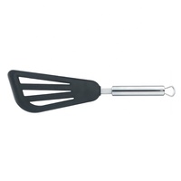 Vente en gros de spatules à trous en plastique durable avec manche en acier inoxydable, accessoires de cuisine
