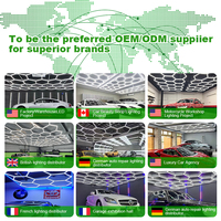 Lumière LED hexagonale HanYin pour atelier de detailing automobile, garage, éclairage de plafond LED
