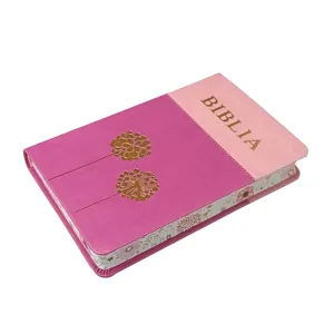 Hot Selling Factory Wholesale Distributor Customized Mixed Color Soft PU Leather with Hot Stamping Religious English Bible