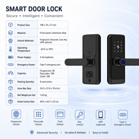 Serrure de porte intelligente Vertexis Tuya, verrouillage automatique, empreinte digitale, clavier, mot de passe, pêne dormant, pour portes intérieures en bois/acier, fonctionne avec 4 piles AA, Cloud