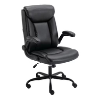 Fauteuil de Direction Classique en Cuir Réglable et Pivotant pour Bureau à Domicile